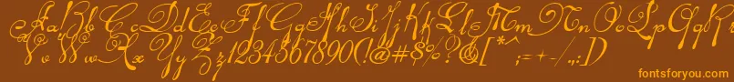 Rhalinai Font – Orange Fonts on Brown Background