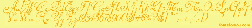 Rhalinai Font – Orange Fonts on Yellow Background