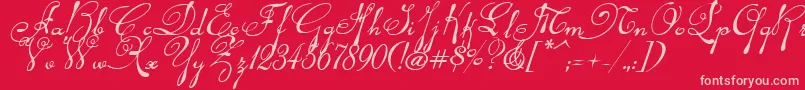 Rhalinai Font – Pink Fonts on Red Background