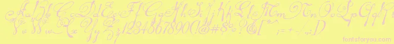 Rhalinai Font – Pink Fonts on Yellow Background