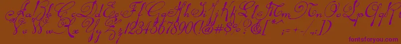 Rhalinai Font – Purple Fonts on Brown Background