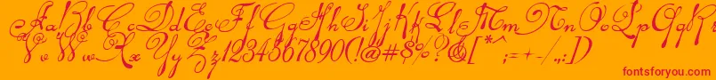 Rhalinai Font – Red Fonts on Orange Background