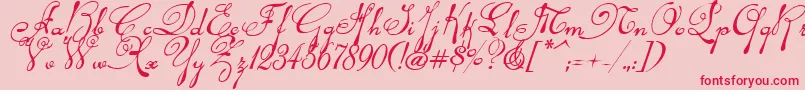 Rhalinai Font – Red Fonts on Pink Background