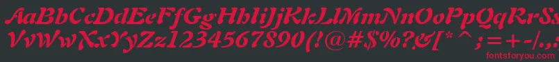 Freeform721BlackItalicBt Font – Red Fonts on Black Background