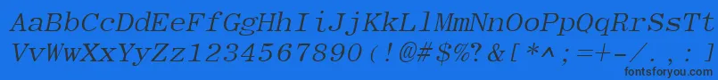 EliteItalic Font – Black Fonts on Blue Background