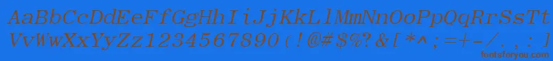 EliteItalic Font – Brown Fonts on Blue Background
