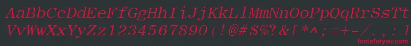 EliteItalic Font – Red Fonts on Black Background
