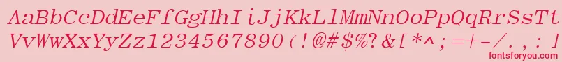 EliteItalic Font – Red Fonts on Pink Background