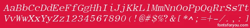 EliteItalic Font – White Fonts on Red Background
