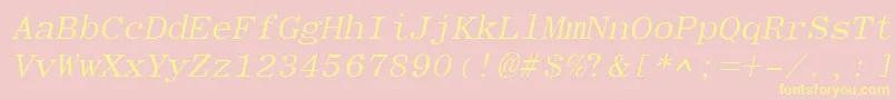 EliteItalic Font – Yellow Fonts on Pink Background