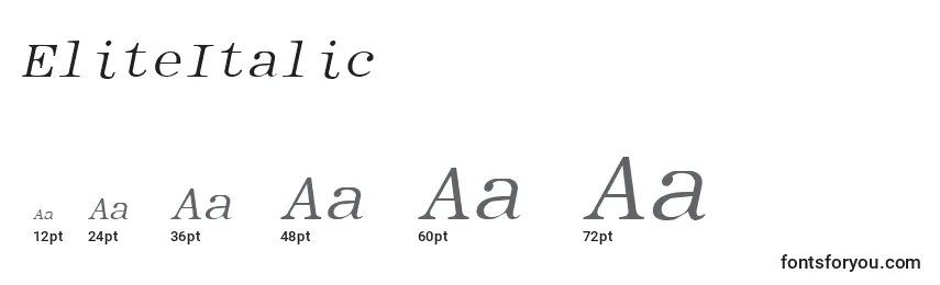 Размеры шрифта EliteItalic
