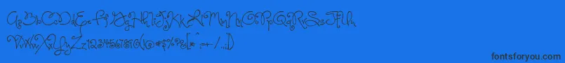 BmdOneStarryNight Font – Black Fonts on Blue Background