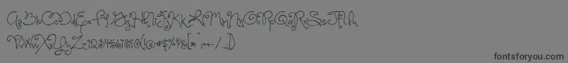 BmdOneStarryNight-Schriftart – Schwarze Schriften auf grauem Hintergrund