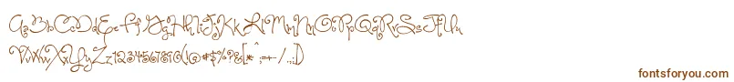 Шрифт BmdOneStarryNight – коричневые шрифты на белом фоне