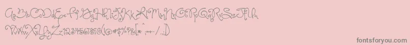 BmdOneStarryNight-Schriftart – Graue Schriften auf rosa Hintergrund