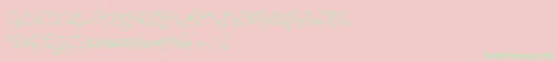 BmdOneStarryNight Font – Green Fonts on Pink Background