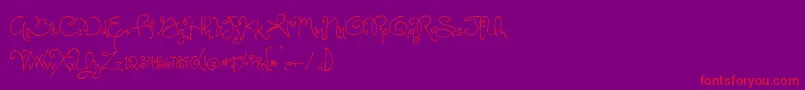 BmdOneStarryNight Font – Red Fonts on Purple Background