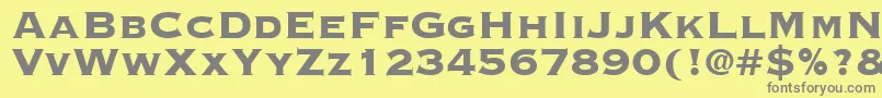 フォントCooperplanck8Heavysh – 黄色の背景に灰色の文字