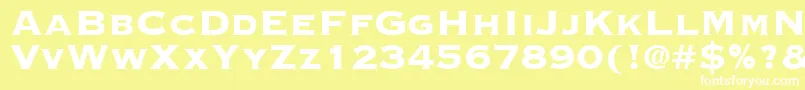 Cooperplanck8Heavysh-fontti – valkoiset fontit keltaisella taustalla