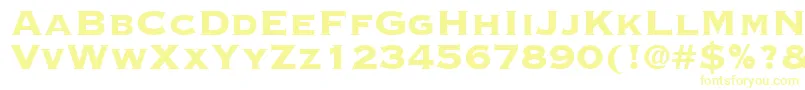 Cooperplanck8Heavysh-Schriftart – Gelbe Schriften auf weißem Hintergrund