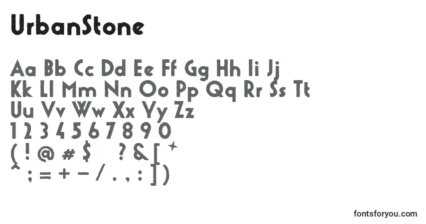 Schriftart UrbanStone – Alphabet, Zahlen, spezielle Symbole