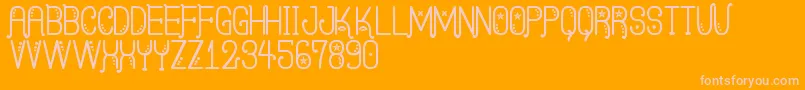 KasquiwaneSt-Schriftart – Rosa Schriften auf orangefarbenem Hintergrund