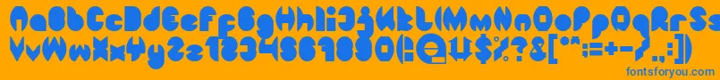 DragonFlyFilled Font – Blue Fonts on Orange Background