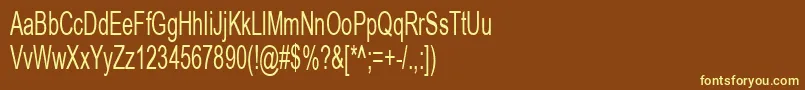 ArialCyr60 Font – Yellow Fonts on Brown Background