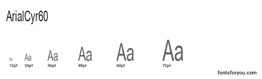 ArialCyr60 Font Sizes