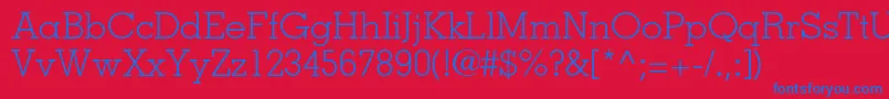 MemphisltstdLight Font – Blue Fonts on Red Background