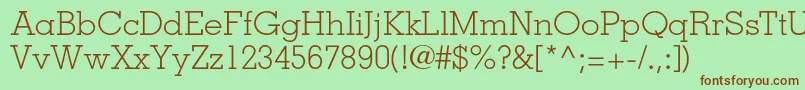 MemphisltstdLight Font – Brown Fonts on Green Background