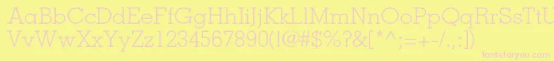 MemphisltstdLight Font – Pink Fonts on Yellow Background