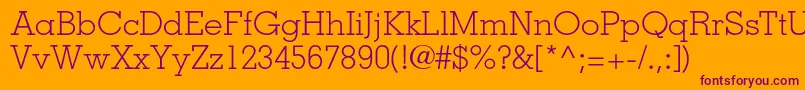 Weitere Informationen zur MemphisltstdLight-Schriftart MemphisltstdLight-Schriftart – Violette Schriften auf orangefarbenem Hintergrund