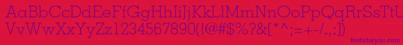 MemphisltstdLight Font – Purple Fonts on Red Background