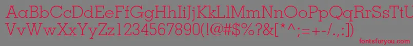 MemphisltstdLight Font – Red Fonts on Gray Background