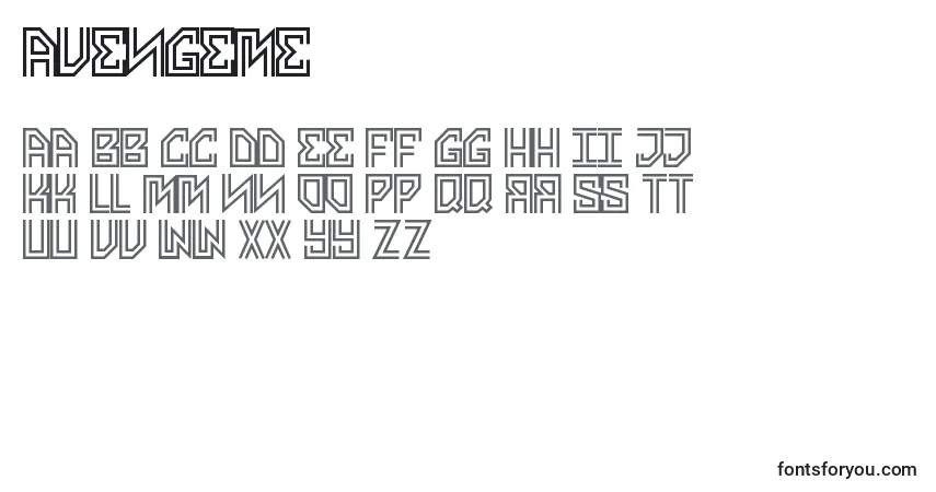 Шрифт AvengeMe – алфавит, цифры, специальные символы