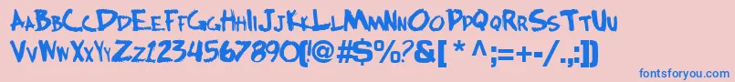 Fonte BocciBoldTtnorm – fontes azuis em um fundo rosa