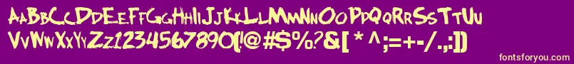 BocciBoldTtnorm Font – Yellow Fonts on Purple Background