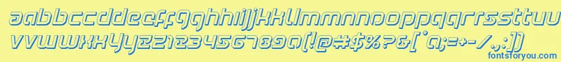 Youngerblood3Dital Font – Blue Fonts on Yellow Background