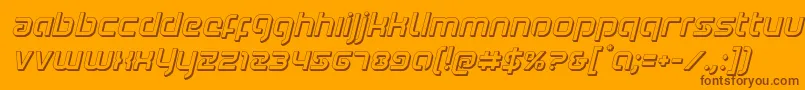 Youngerblood3Dital Font – Brown Fonts on Orange Background