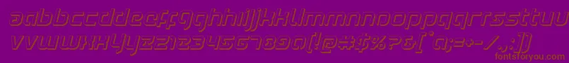 フォントYoungerblood3Dital – 紫色の背景に茶色のフォント