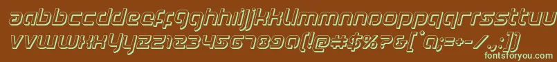 Youngerblood3Dital Font – Green Fonts on Brown Background