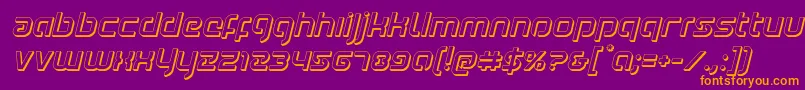 Youngerblood3Dital Font – Orange Fonts on Purple Background