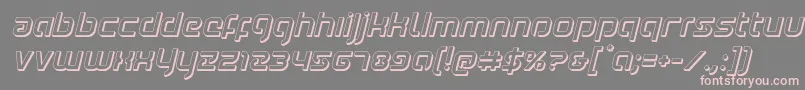 フォントYoungerblood3Dital – 灰色の背景にピンクのフォント