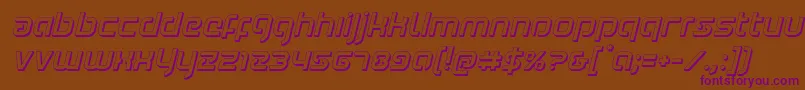 Youngerblood3Dital-Schriftart – Violette Schriften auf braunem Hintergrund