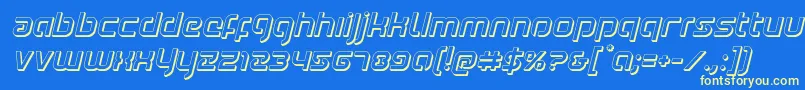 Youngerblood3Dital Font – Yellow Fonts on Blue Background