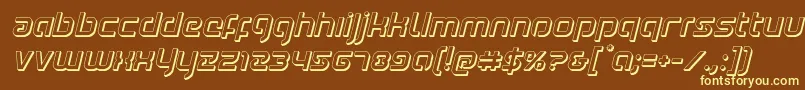 Youngerblood3Dital Font – Yellow Fonts on Brown Background