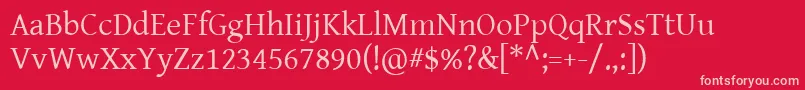 Genar102 Font – Pink Fonts on Red Background