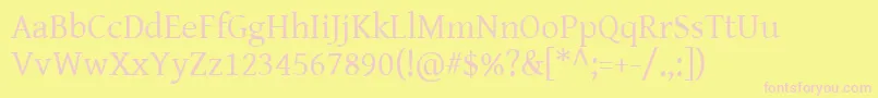Genar102-Schriftart – Rosa Schriften auf gelbem Hintergrund