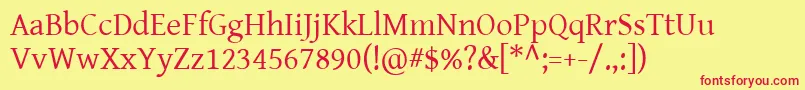 Genar102 Font – Red Fonts on Yellow Background